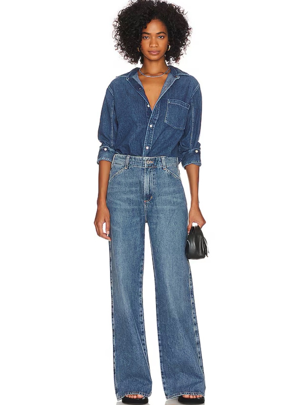 Citizens Of Humanity Wide Leg Jeans in Blue Denim